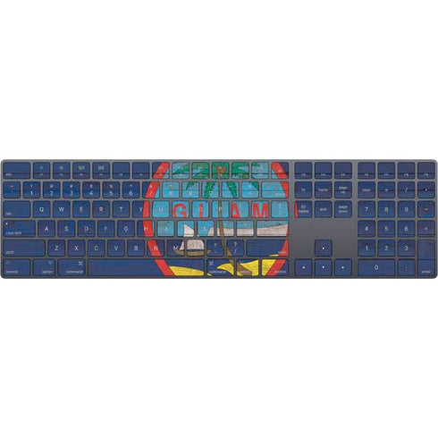 Guam Flag Dark Wood Magic Keyboard with Numeric Keypad Skin